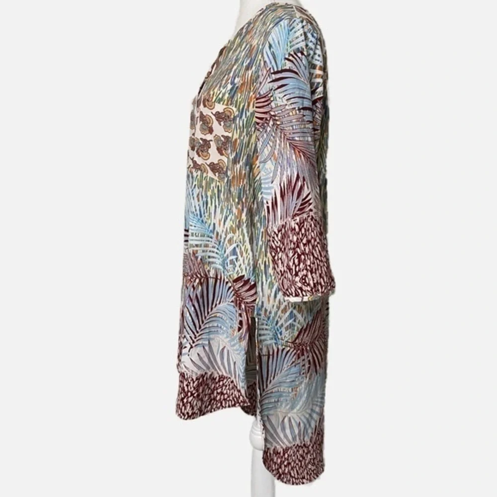 Anthropologie Fig & Flower Multi Print High Low‎ Tunic - Picture 2 of 8